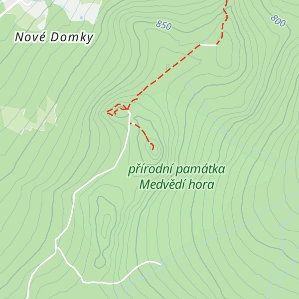 Map of Medvědí hora