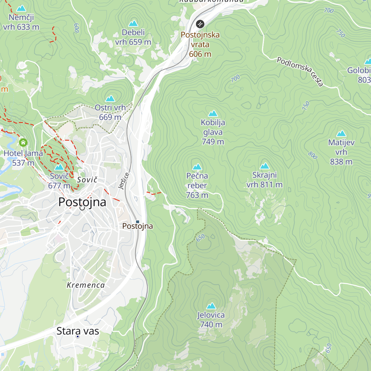 Koča Mladika na Pečni rebri map