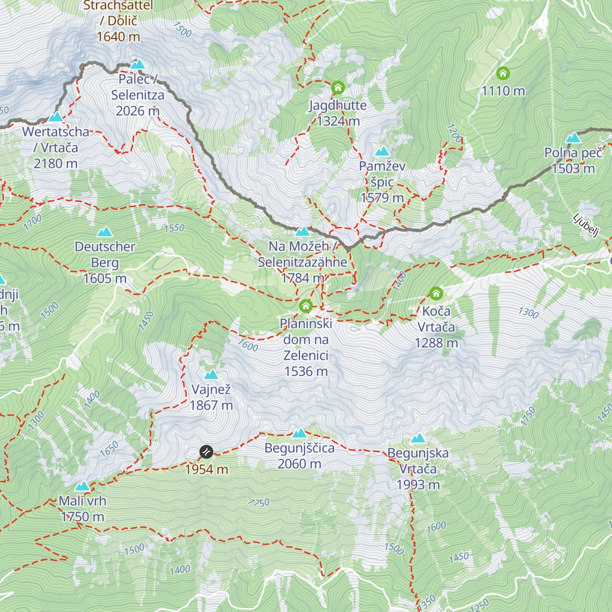 Planinski dom na Zelenici map