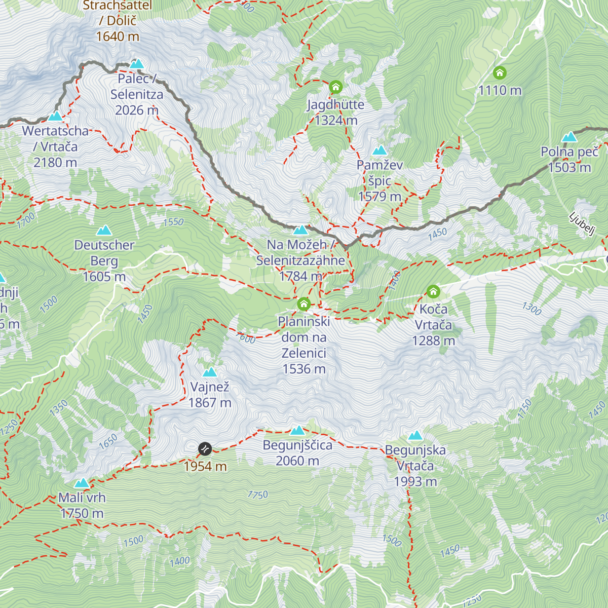 Planinski dom na Zelenici map