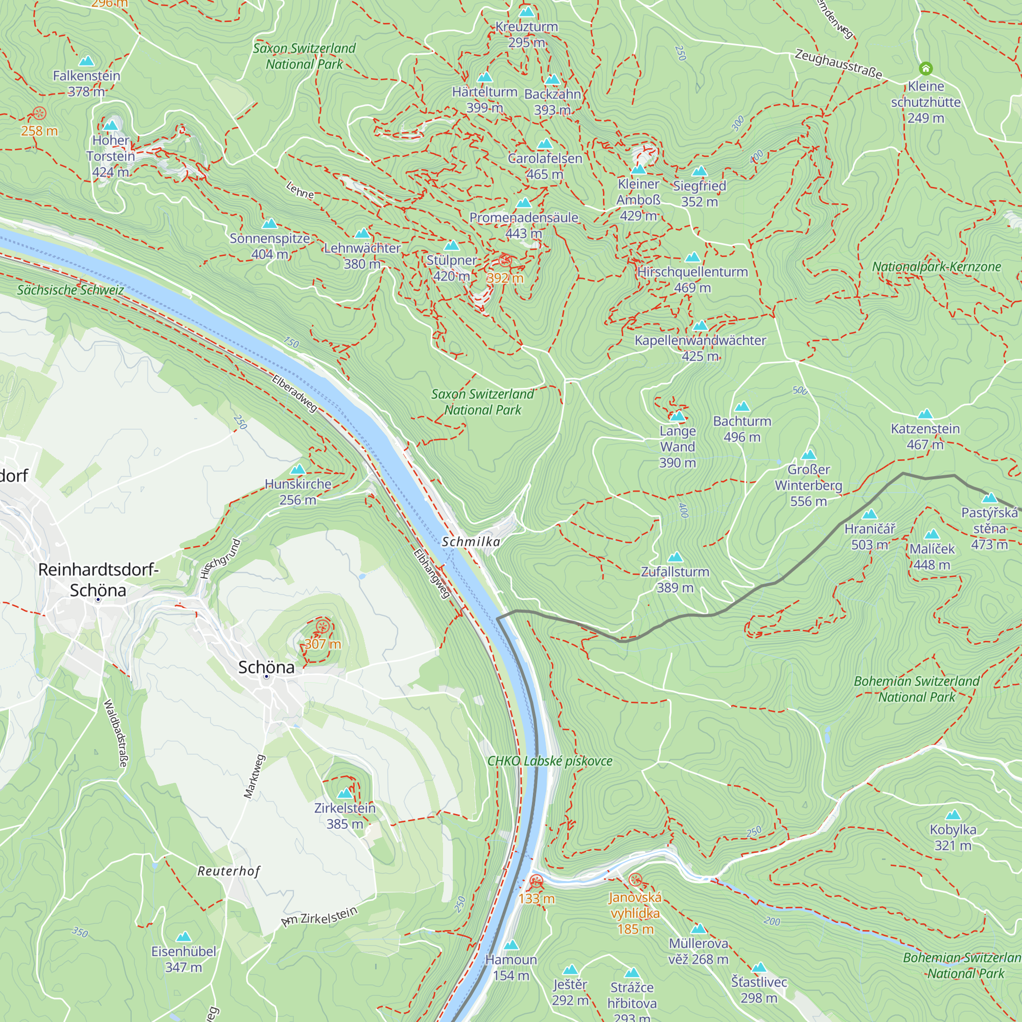 Nationalpark Sächsische Schweiz Informationspunkt Bergsport und Naturschutz map