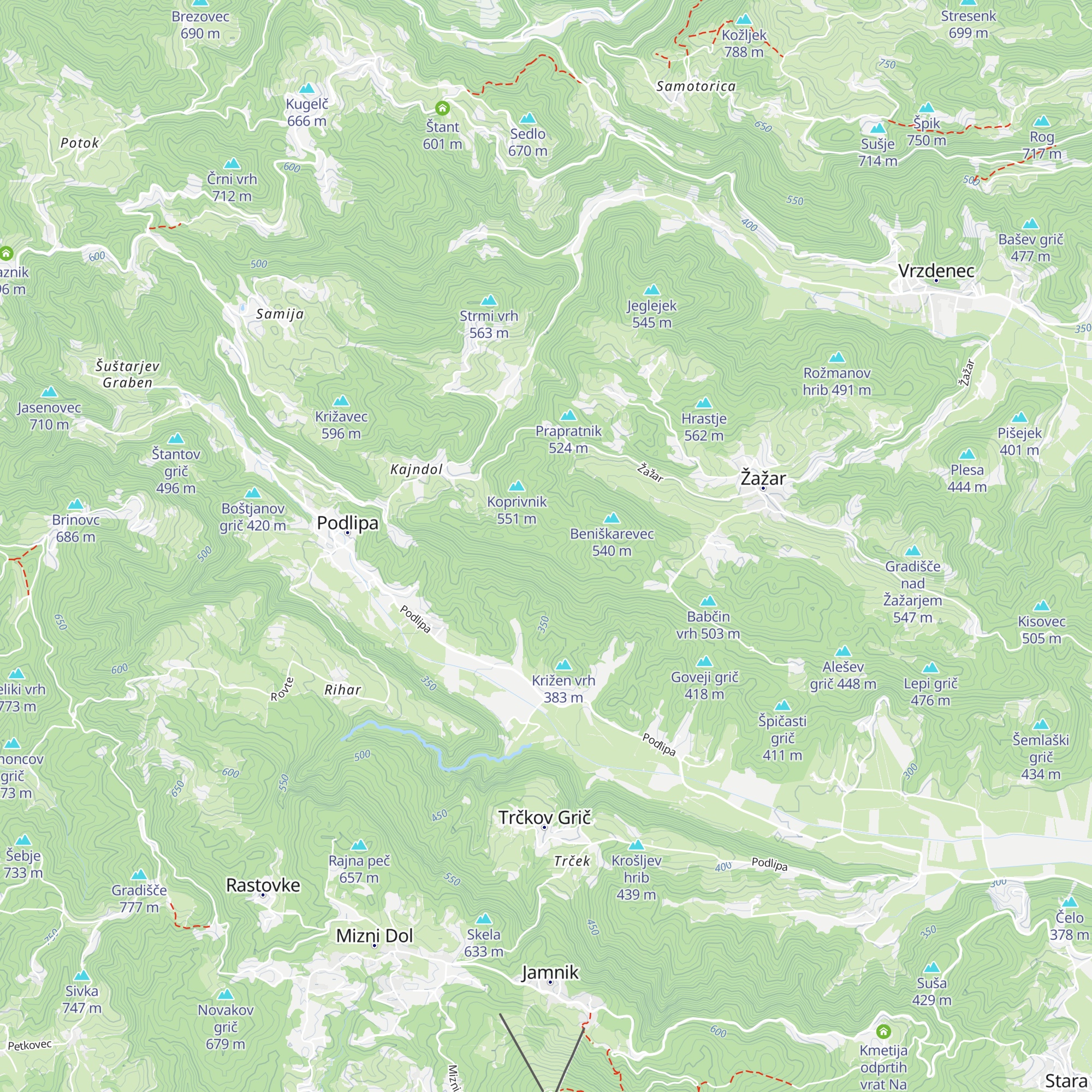 Polharska Koča map