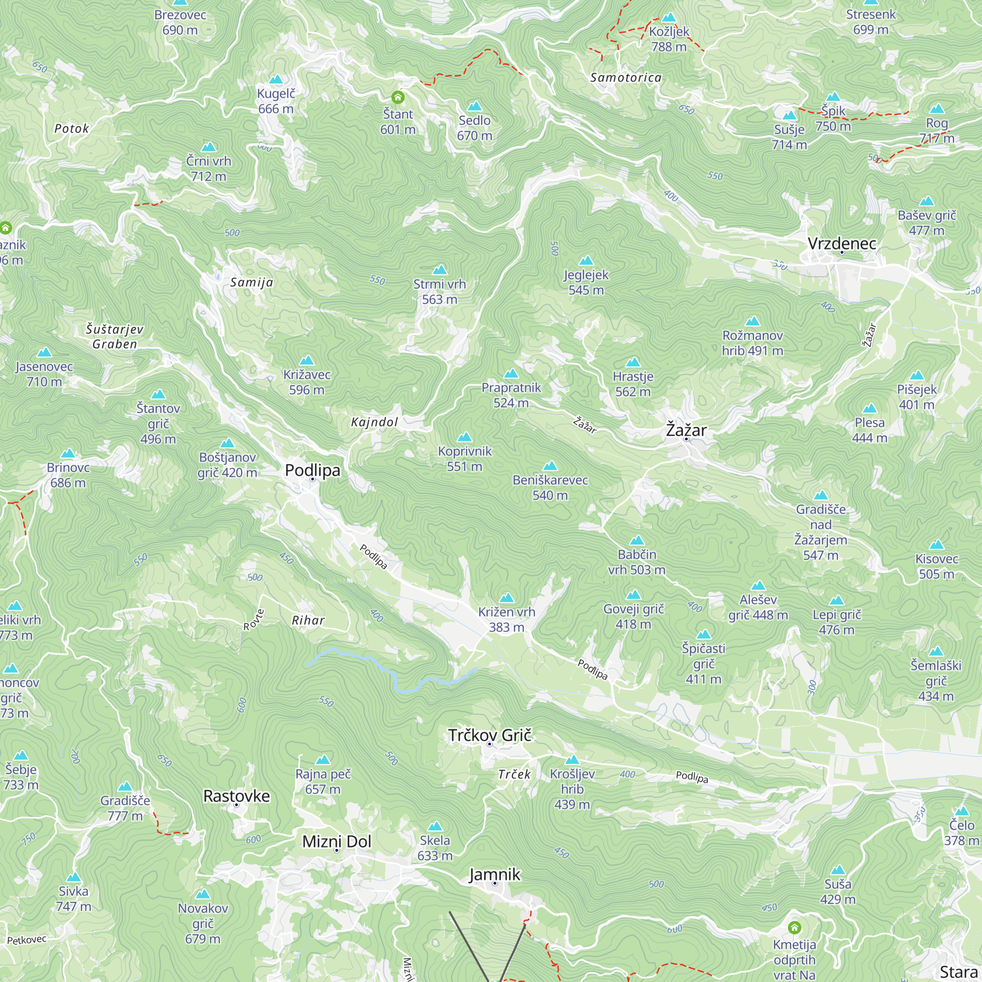 Polharska Koča map