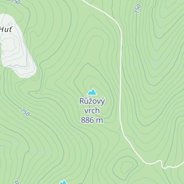 Map of Růžový vrch
