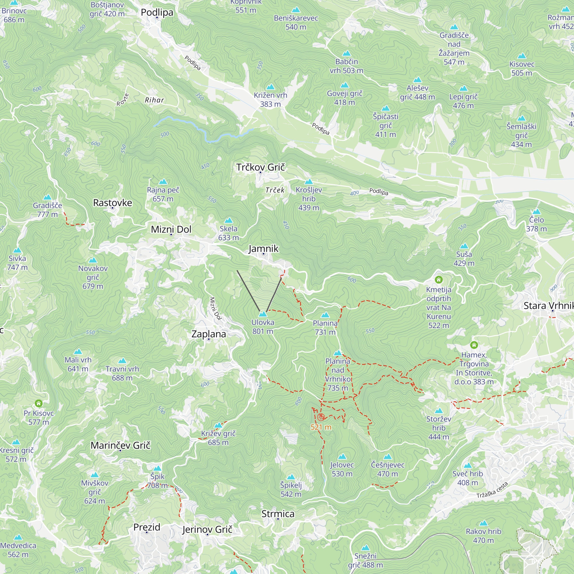 Lovski dom LD Vrhnika map