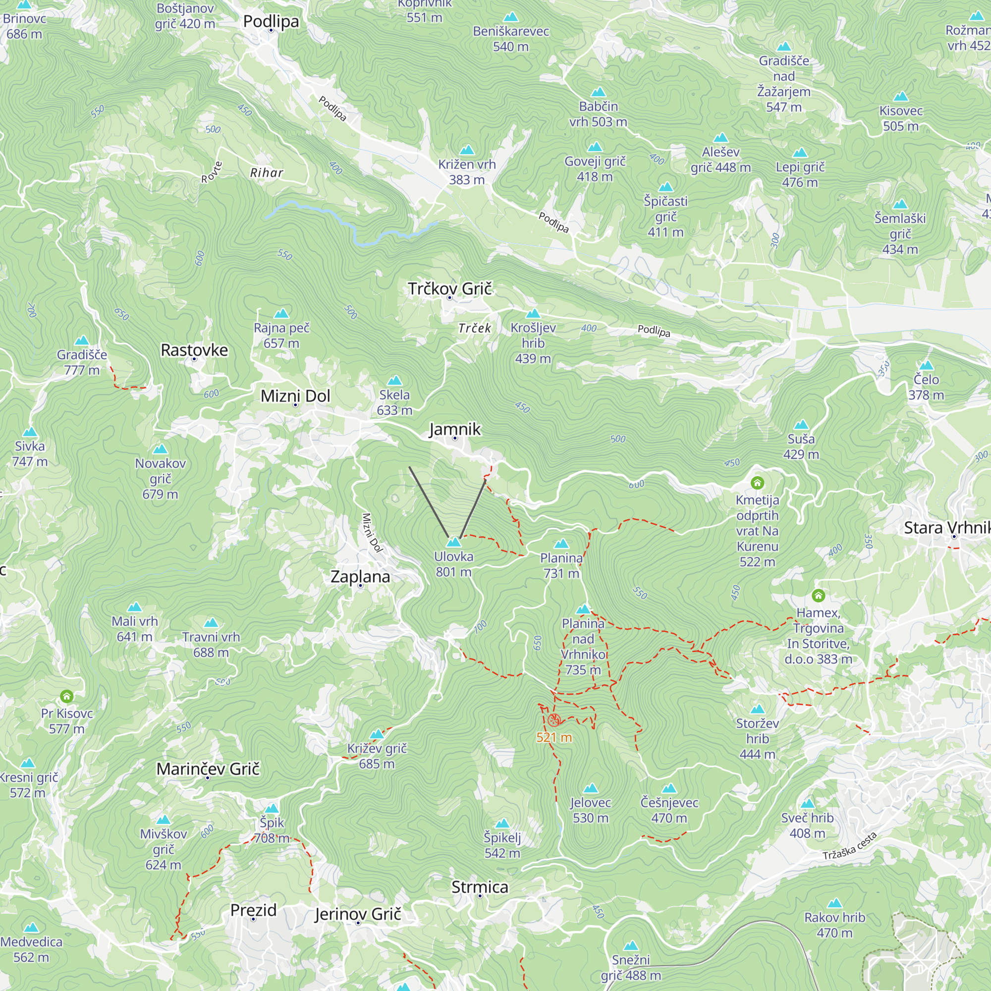 Lovski dom LD Vrhnika map