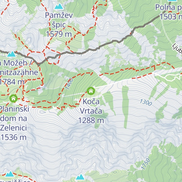 Map of Koča Vrtača