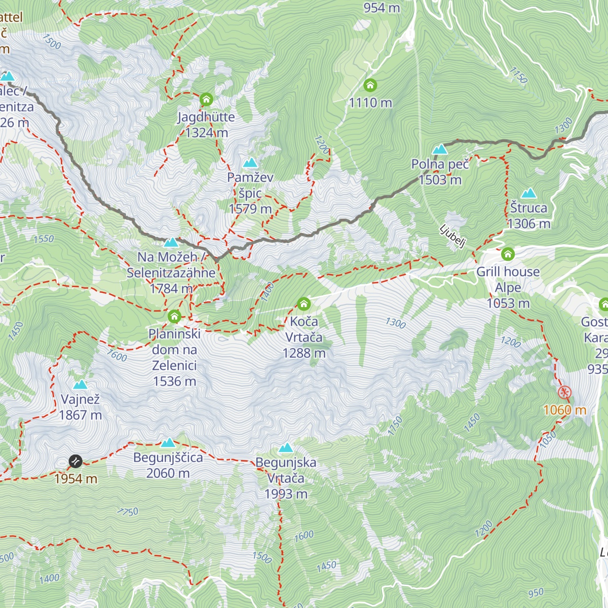 Koča Vrtača map