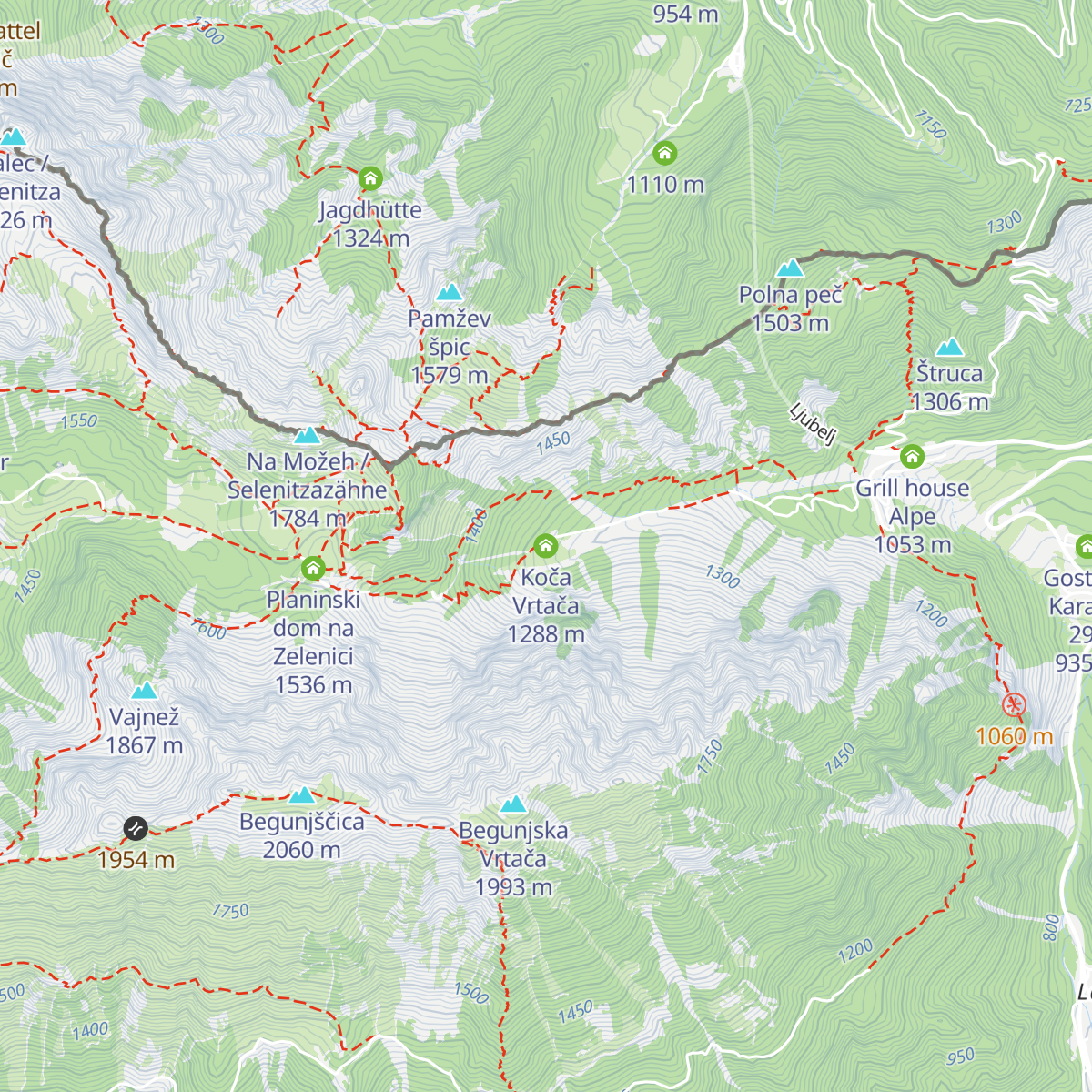 Koča Vrtača map