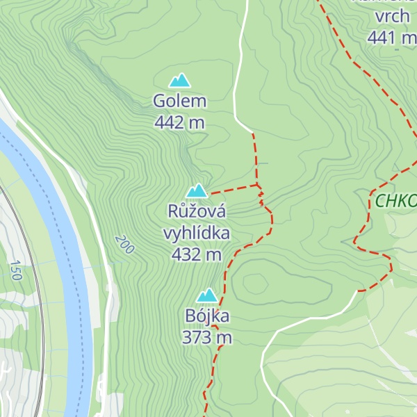 Map of Růžový hřeben - Jižní stěna