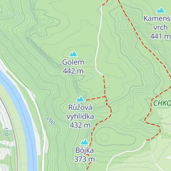 Map of Hřebenový kužel