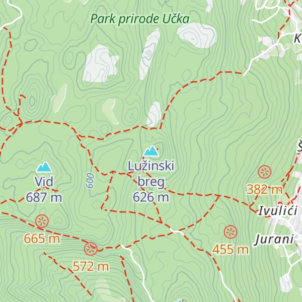 Map of Lužinski breg