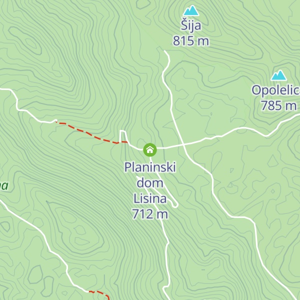 Map of Planinski dom Lisina