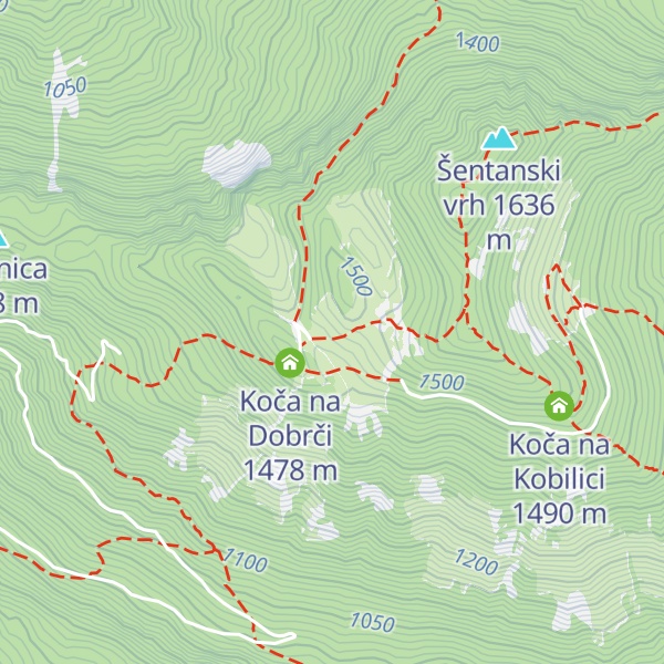 Map of Lovska koča na Dobrči (LD Begunjščica)