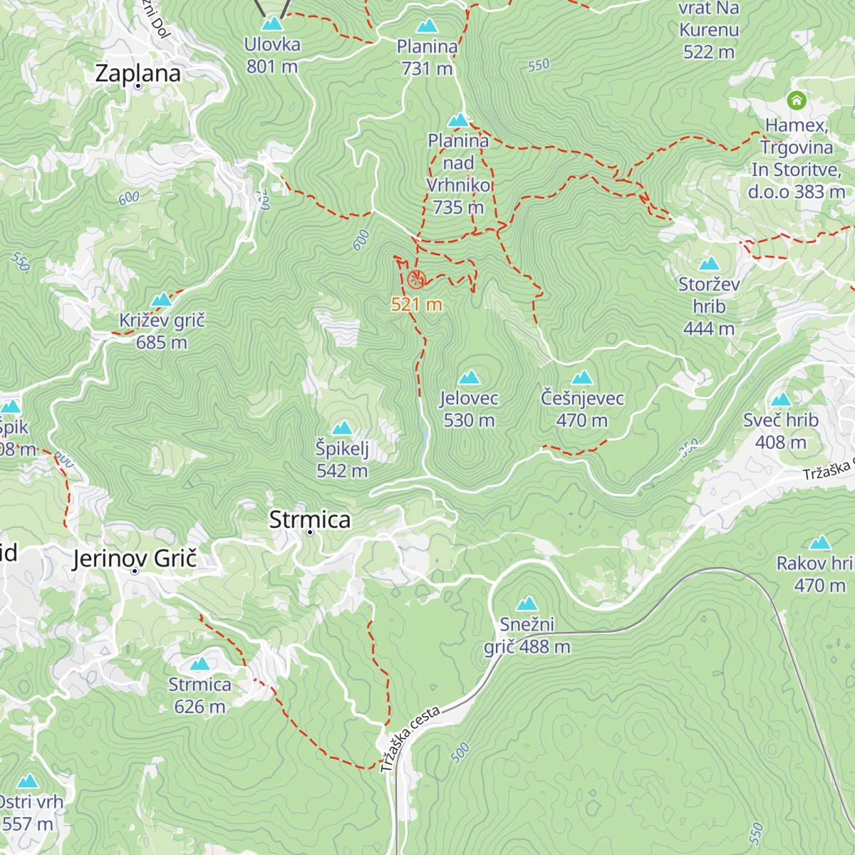 Koča v Starem malnu map