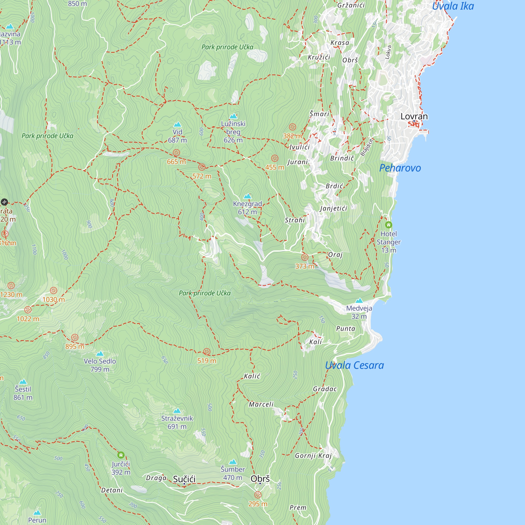 Draga di Lovrana map