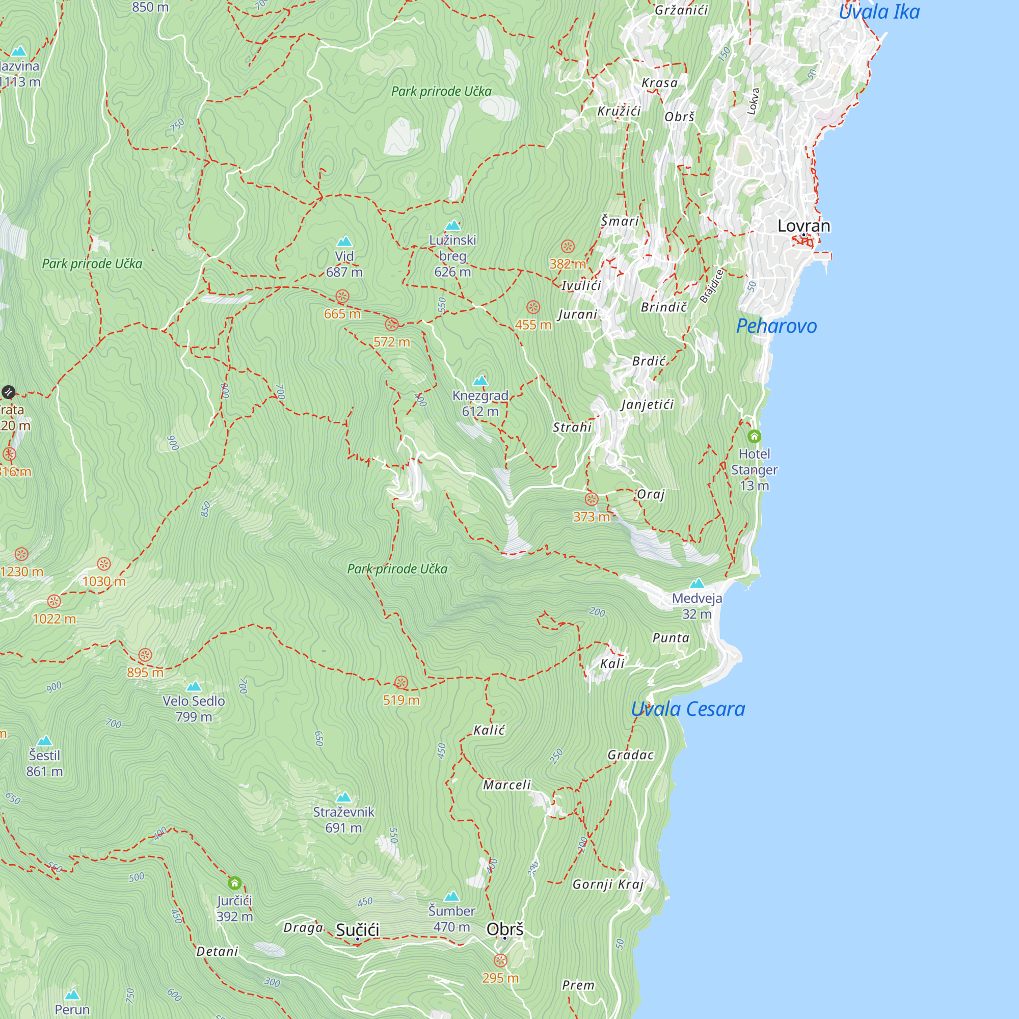 Draga di Lovrana map