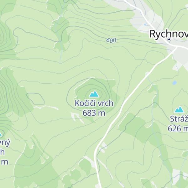 Map of Kočičí vrch