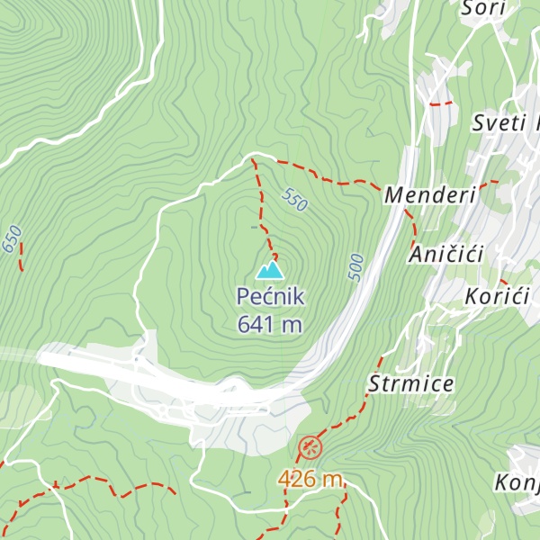 Map of Pećnik