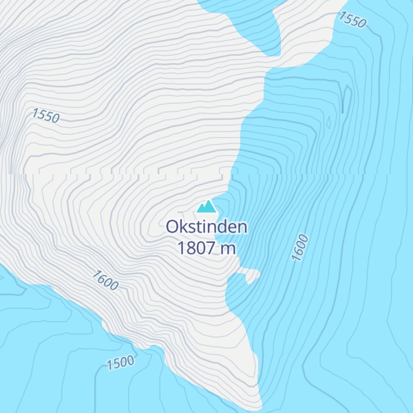Map of Okstinden