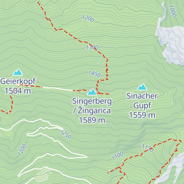 Map of Singerberg / Žingarica