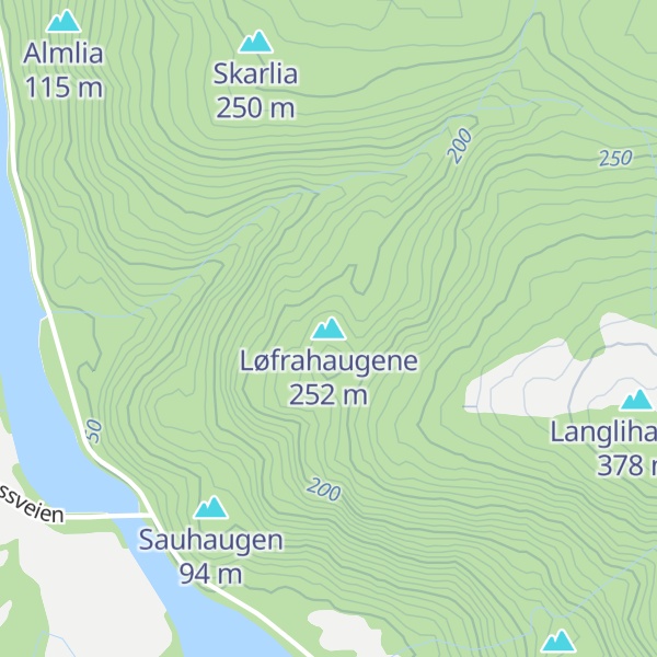 Map of Løfrahaugene