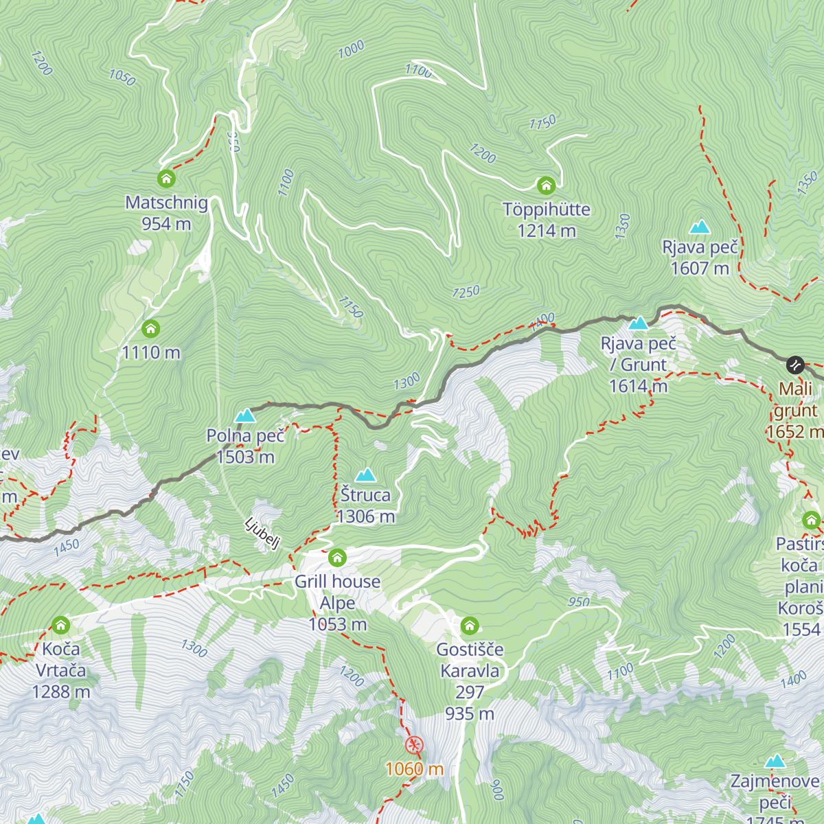 Koča na Ljubelju map