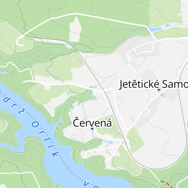 Map of Chata Červená nad Vltavou
