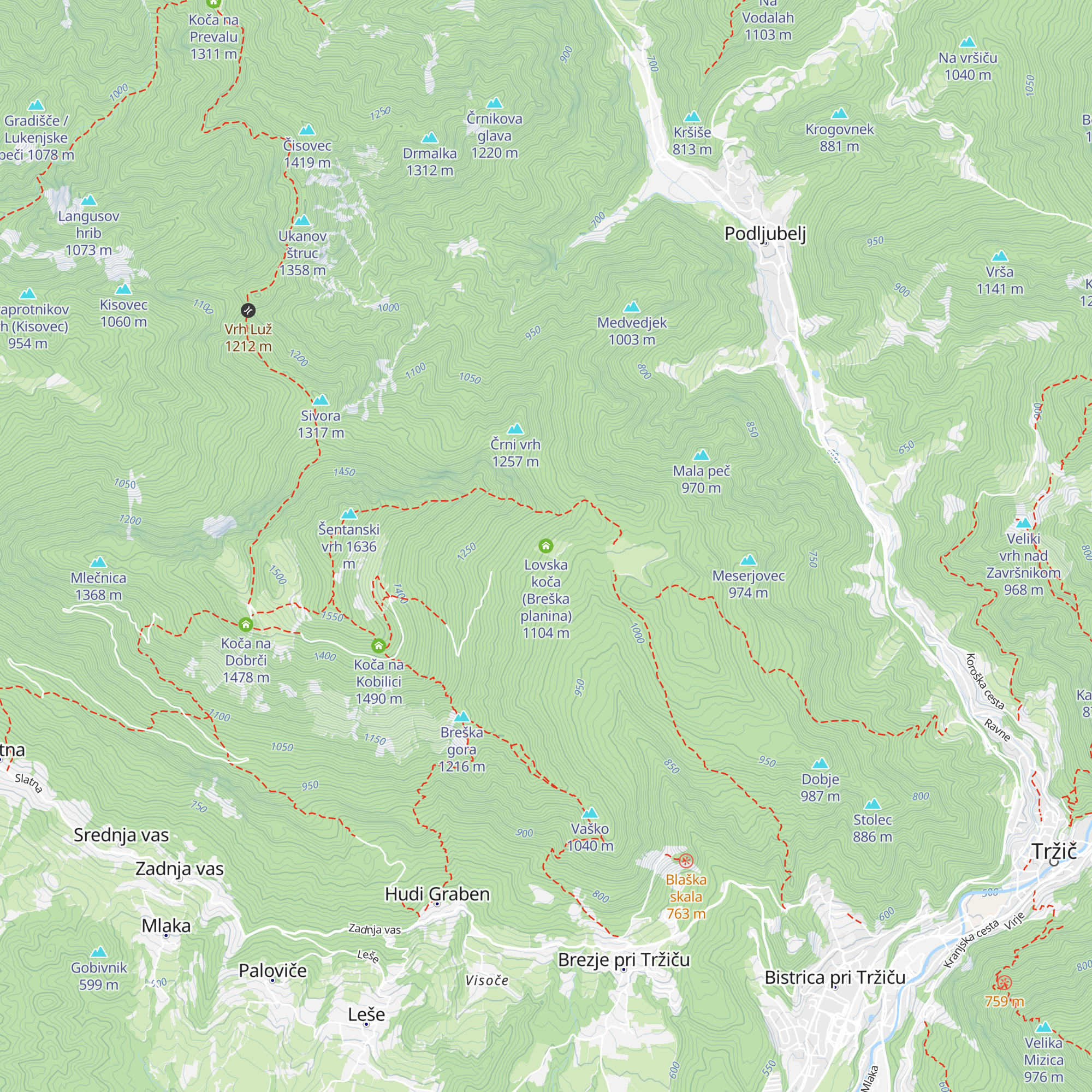 Lovska koča (Breška planina) map