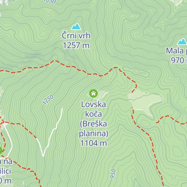 Map of Lovska koča (Breška planina)