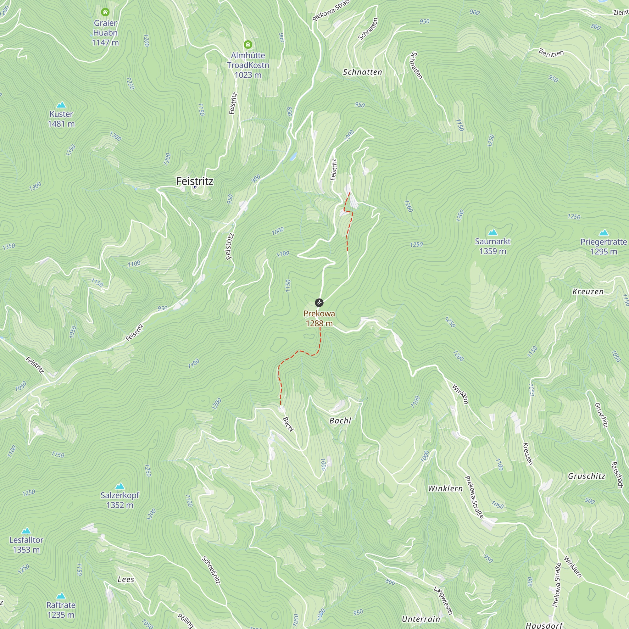 Almhaus Prekowa map