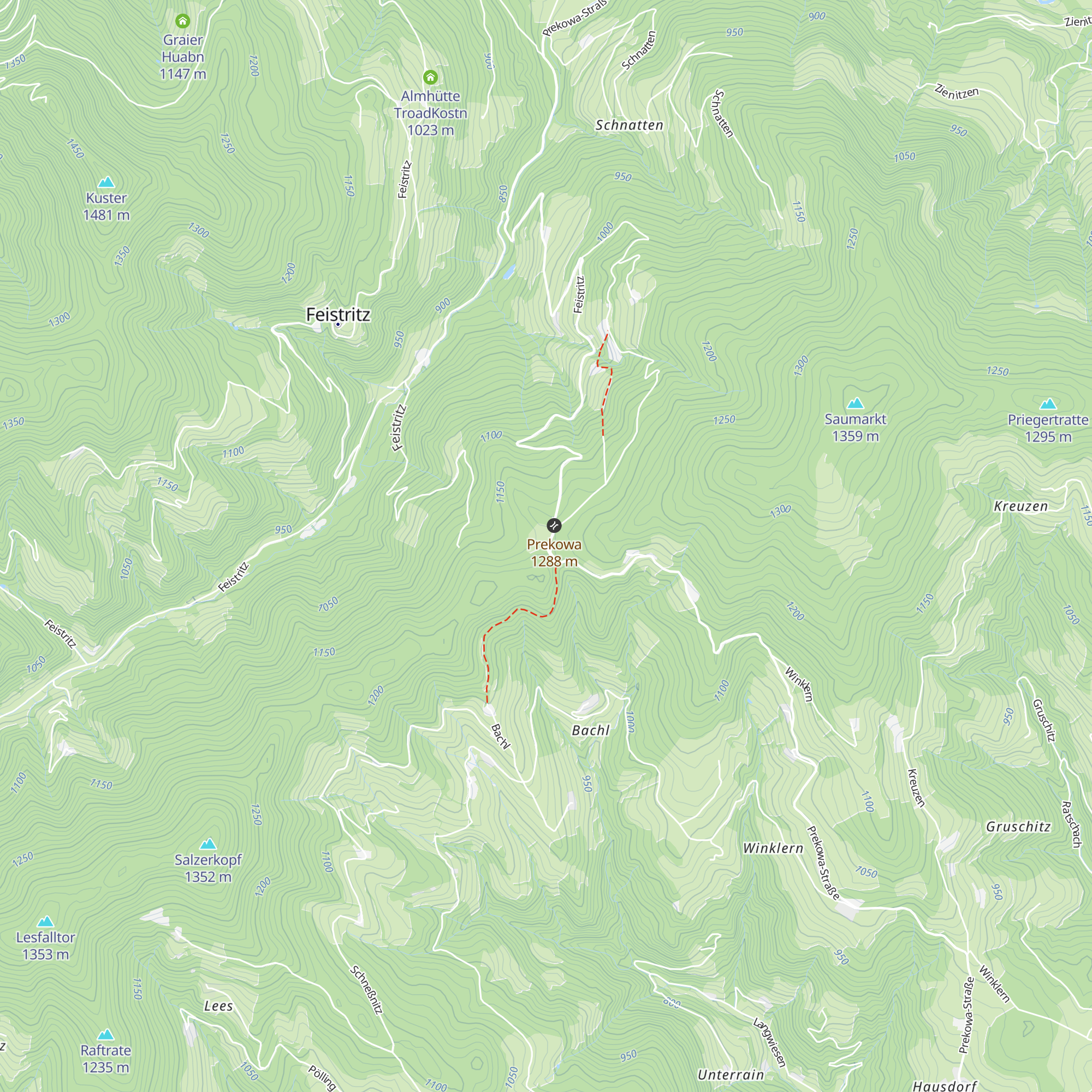 Almhaus Prekowa map