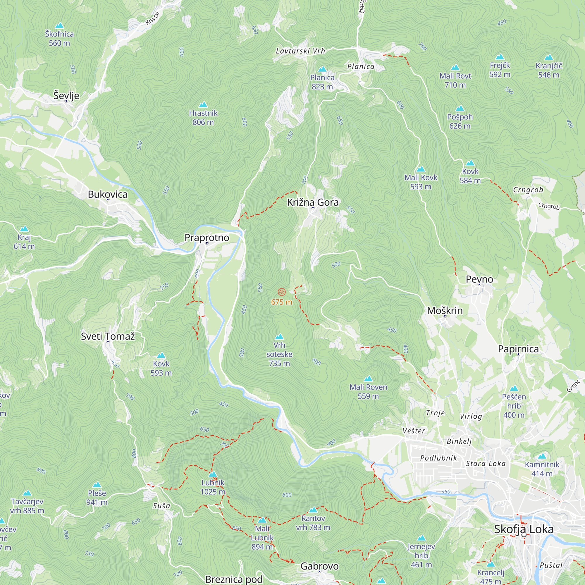 Lovska koča LD Križna Gora map