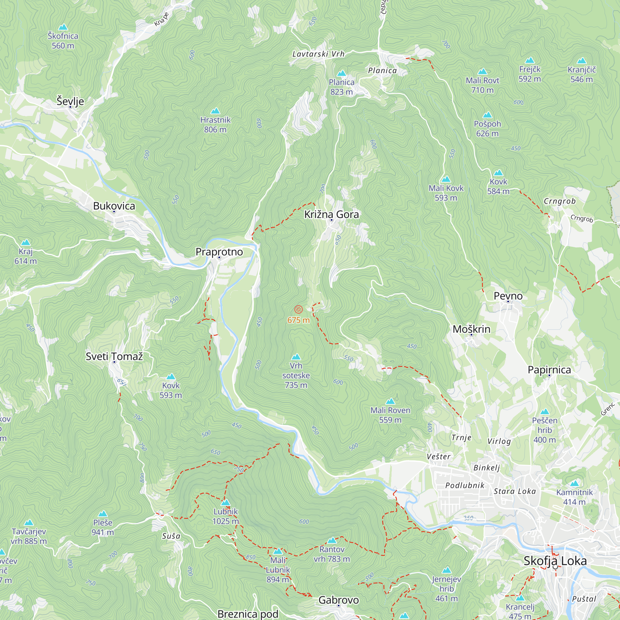 Lovska koča LD Križna Gora map