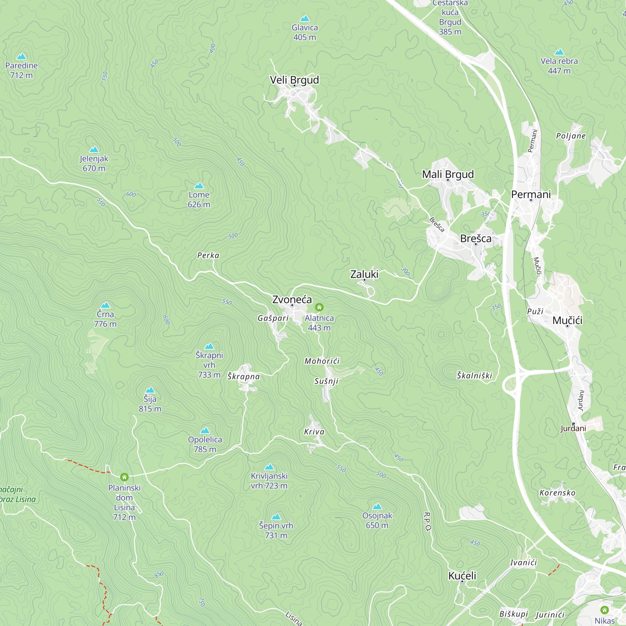 Mrtvačnica Zvoneća map
