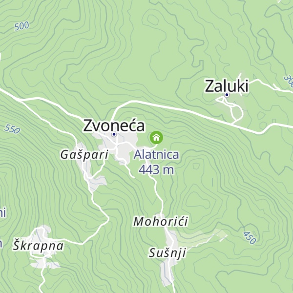 Map of Mrtvačnica Zvoneća
