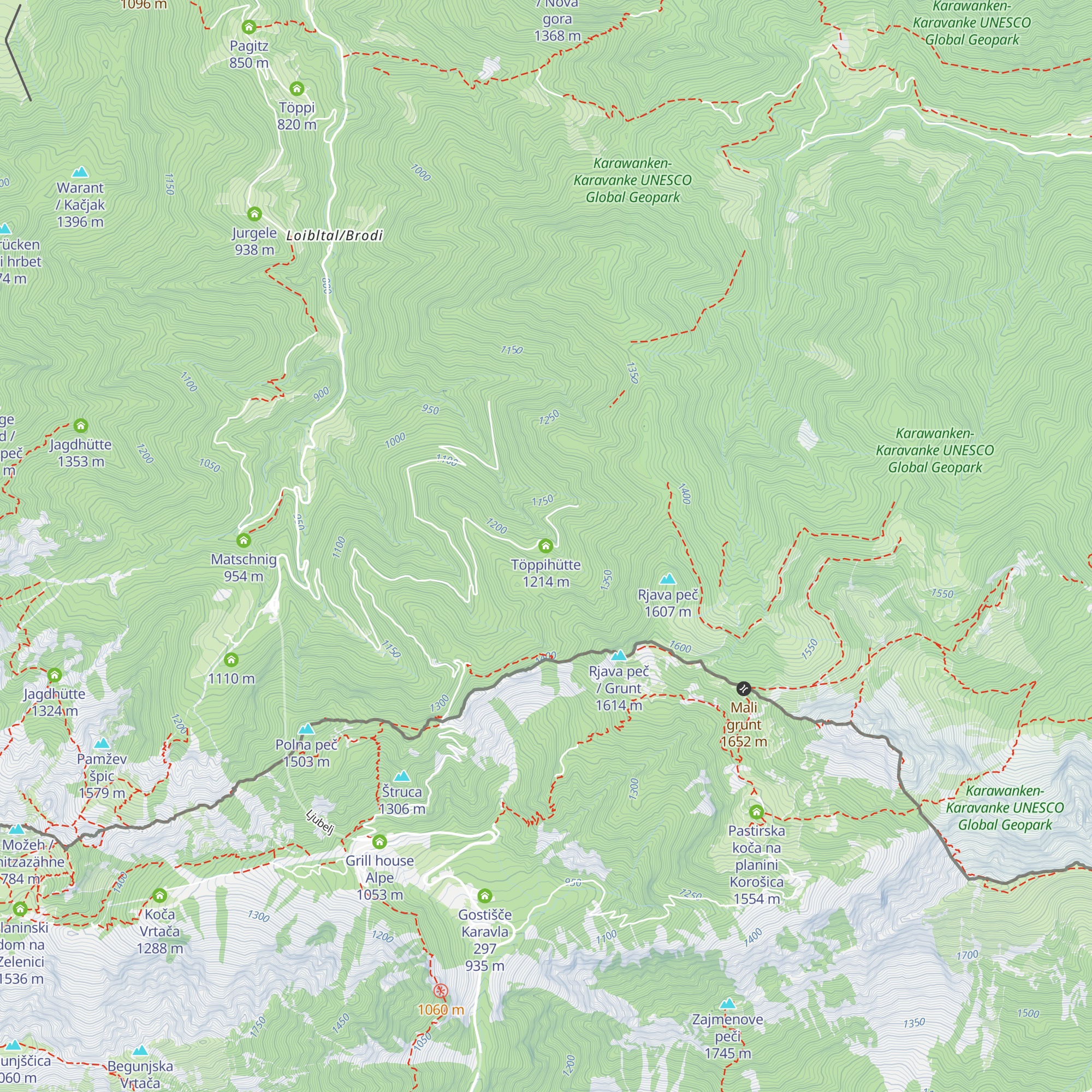 Töppihütte map