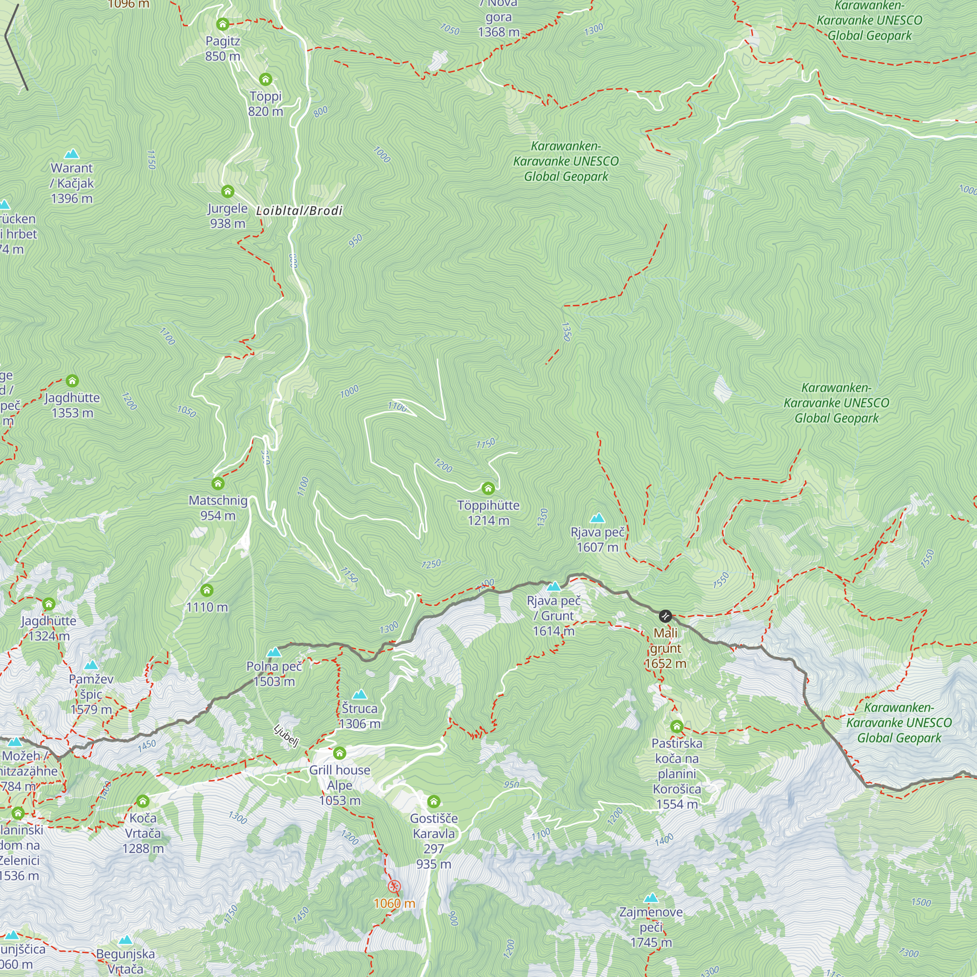 Töppihütte map