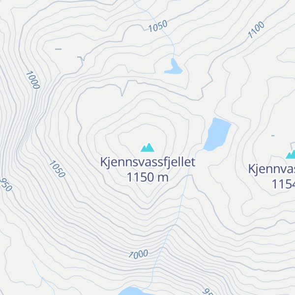 Map of Kjennsvassfjellet