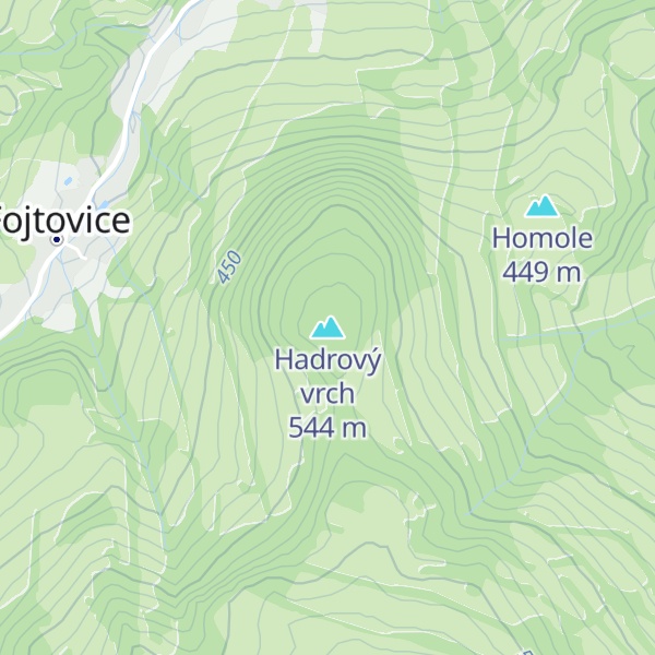 Map of Hadrový vrch