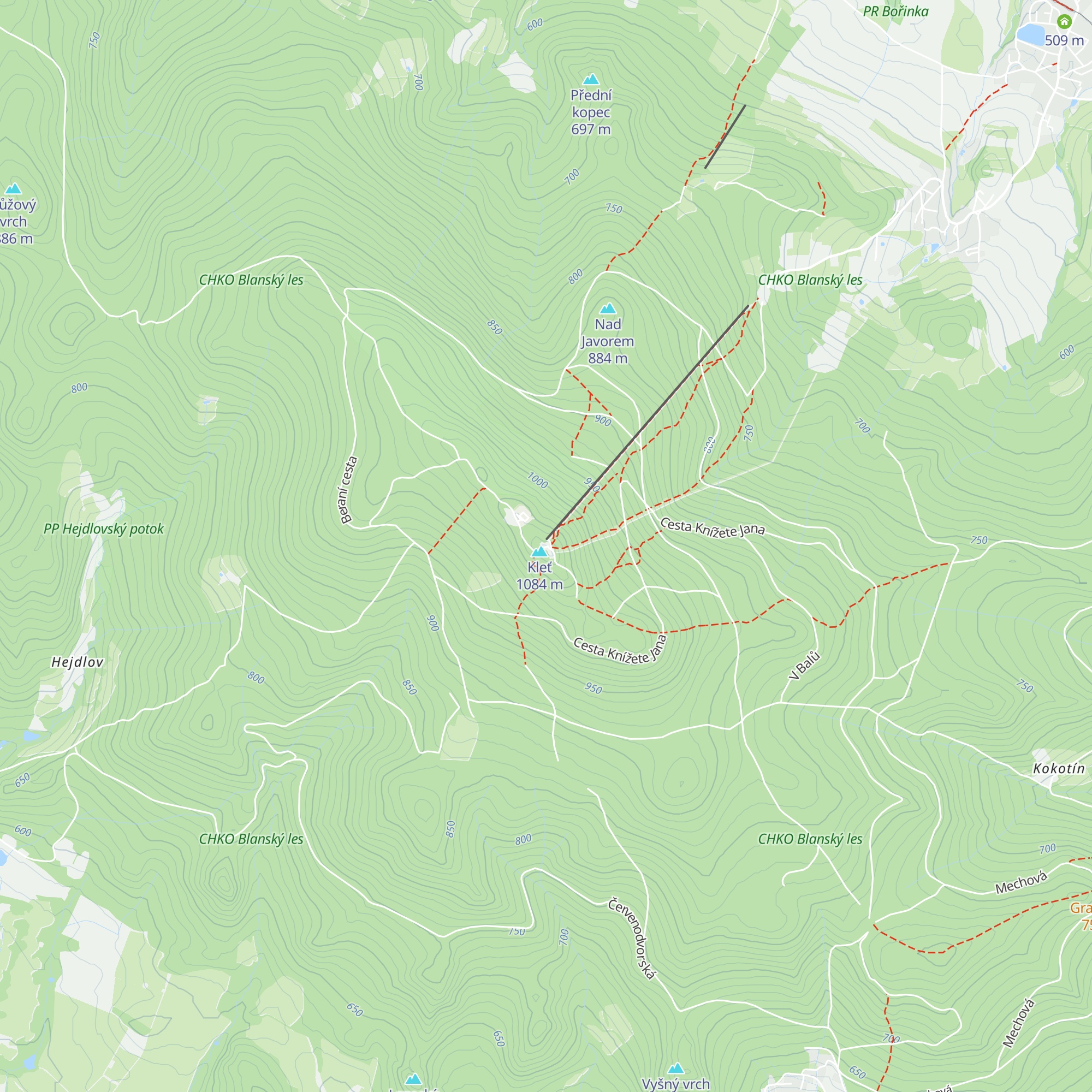 Horská chata Kleť map