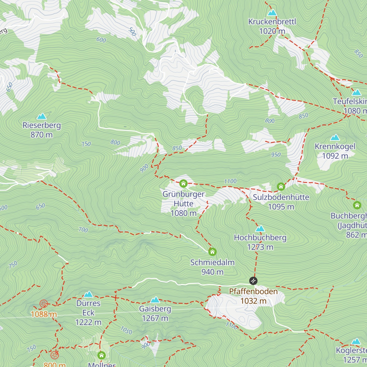 Grünburger Hütte map