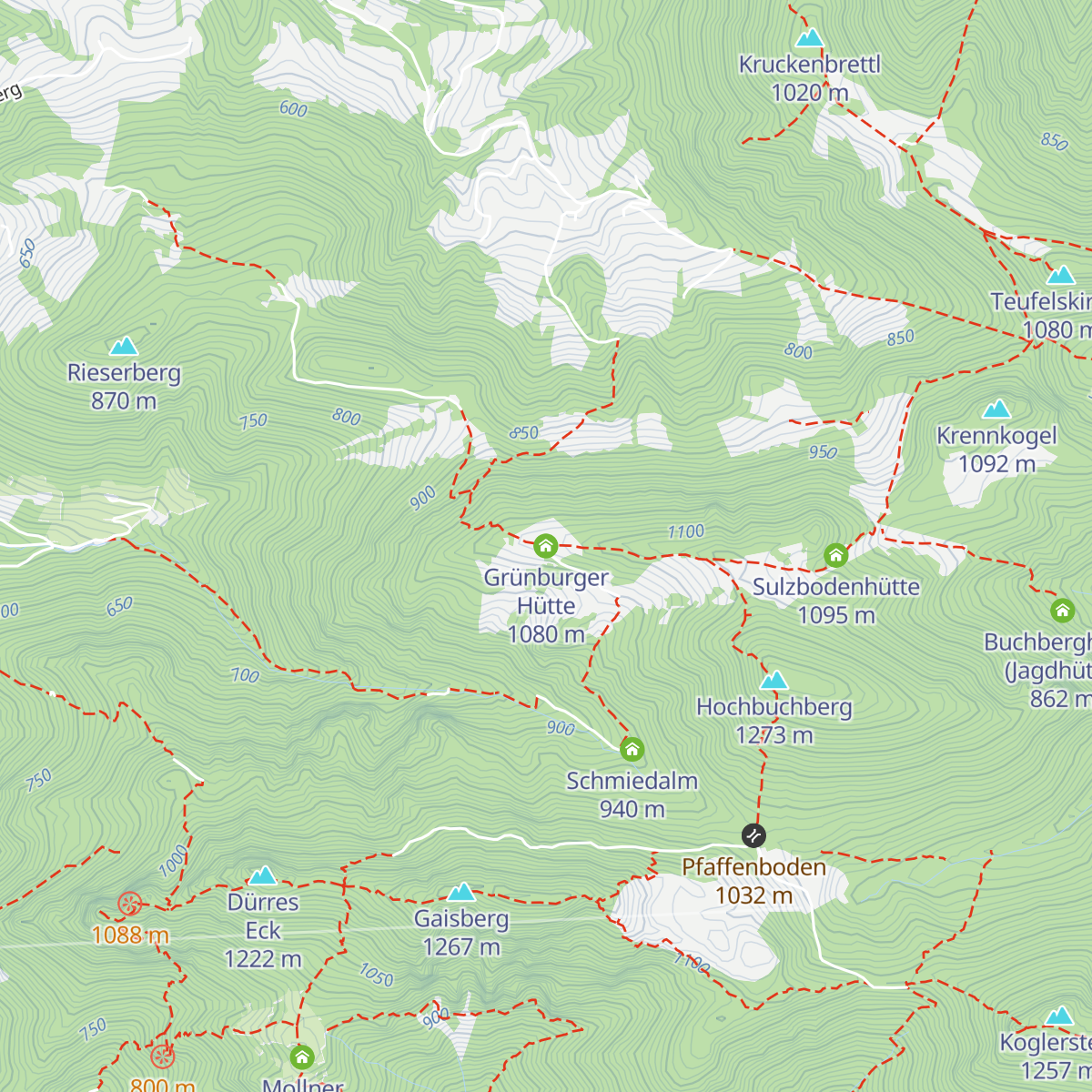 Grünburger Hütte map