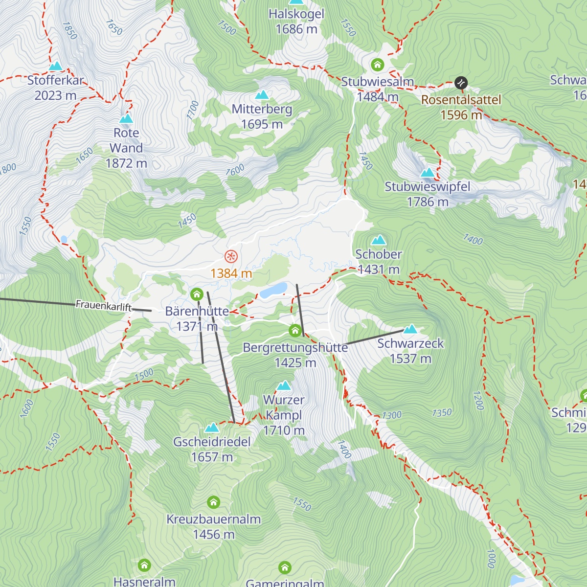 Linzer Haus / Wurzeralm map