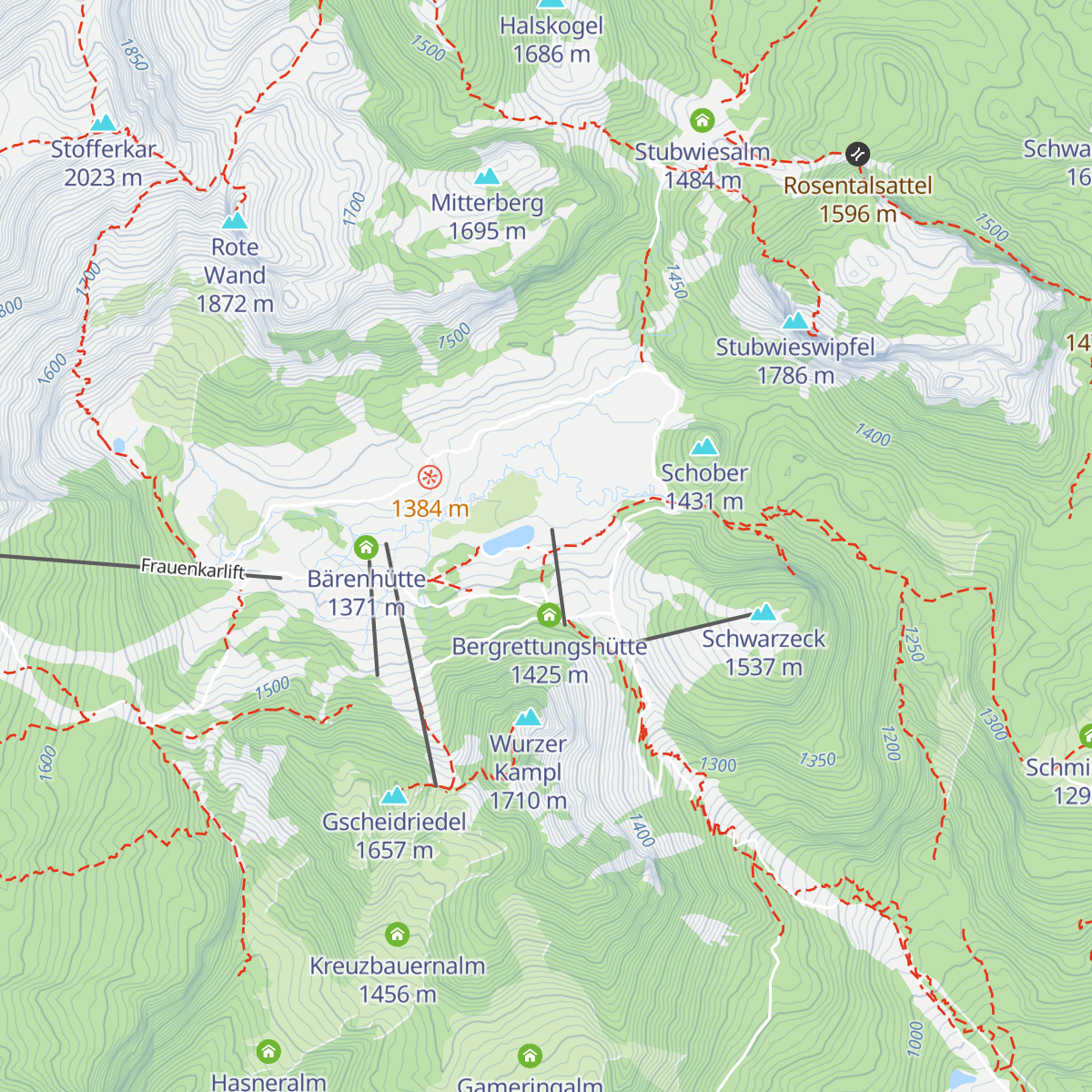 Linzer Haus / Wurzeralm map