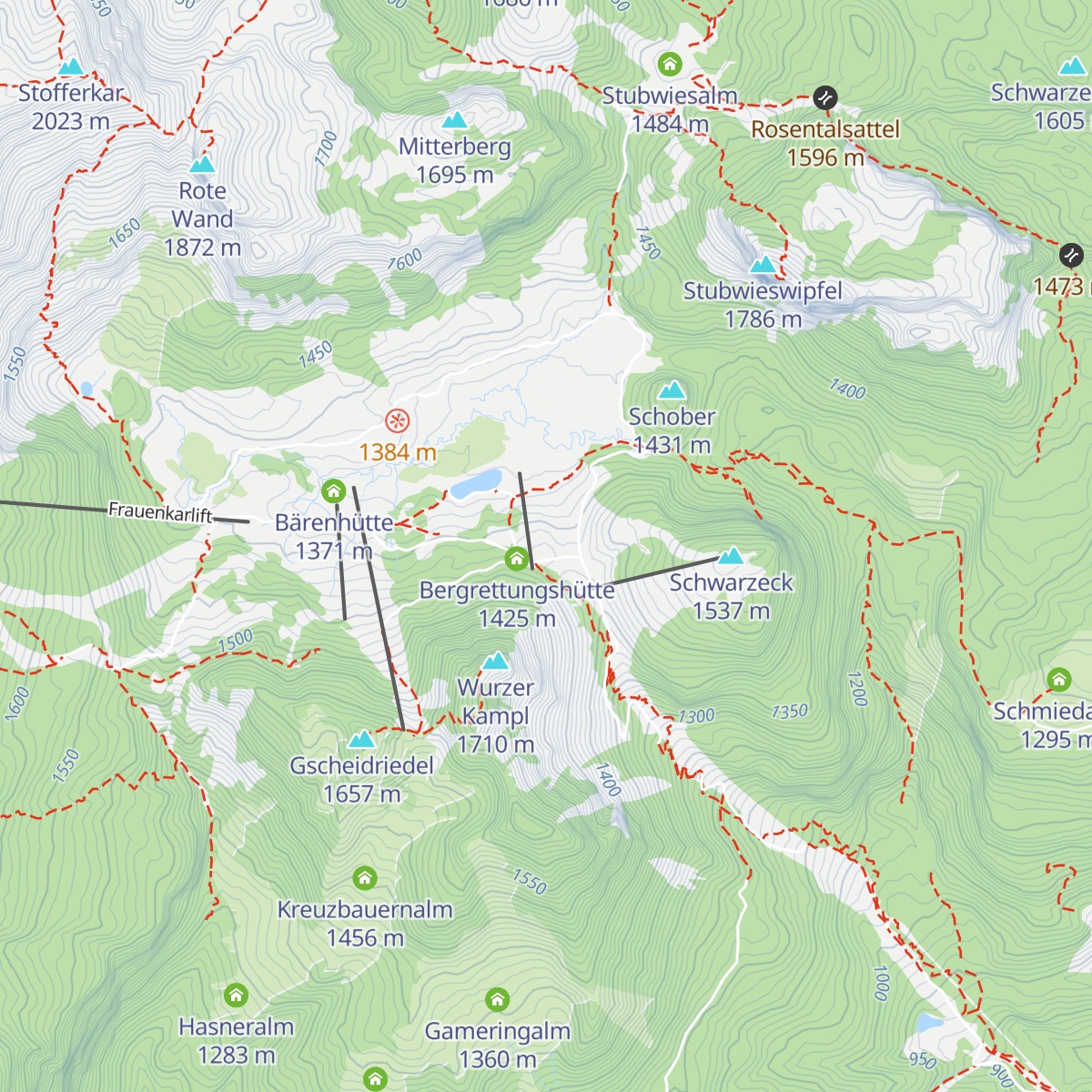 Bergrestaurant Wurzeralm map
