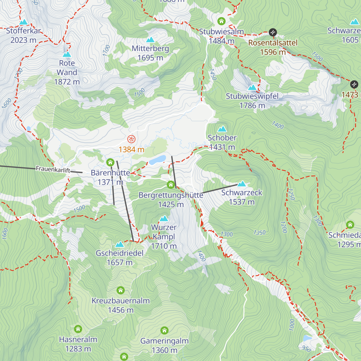 Bergrestaurant Wurzeralm map