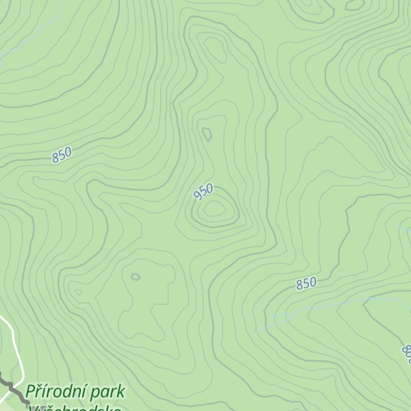 Map of Jezevčí vrch