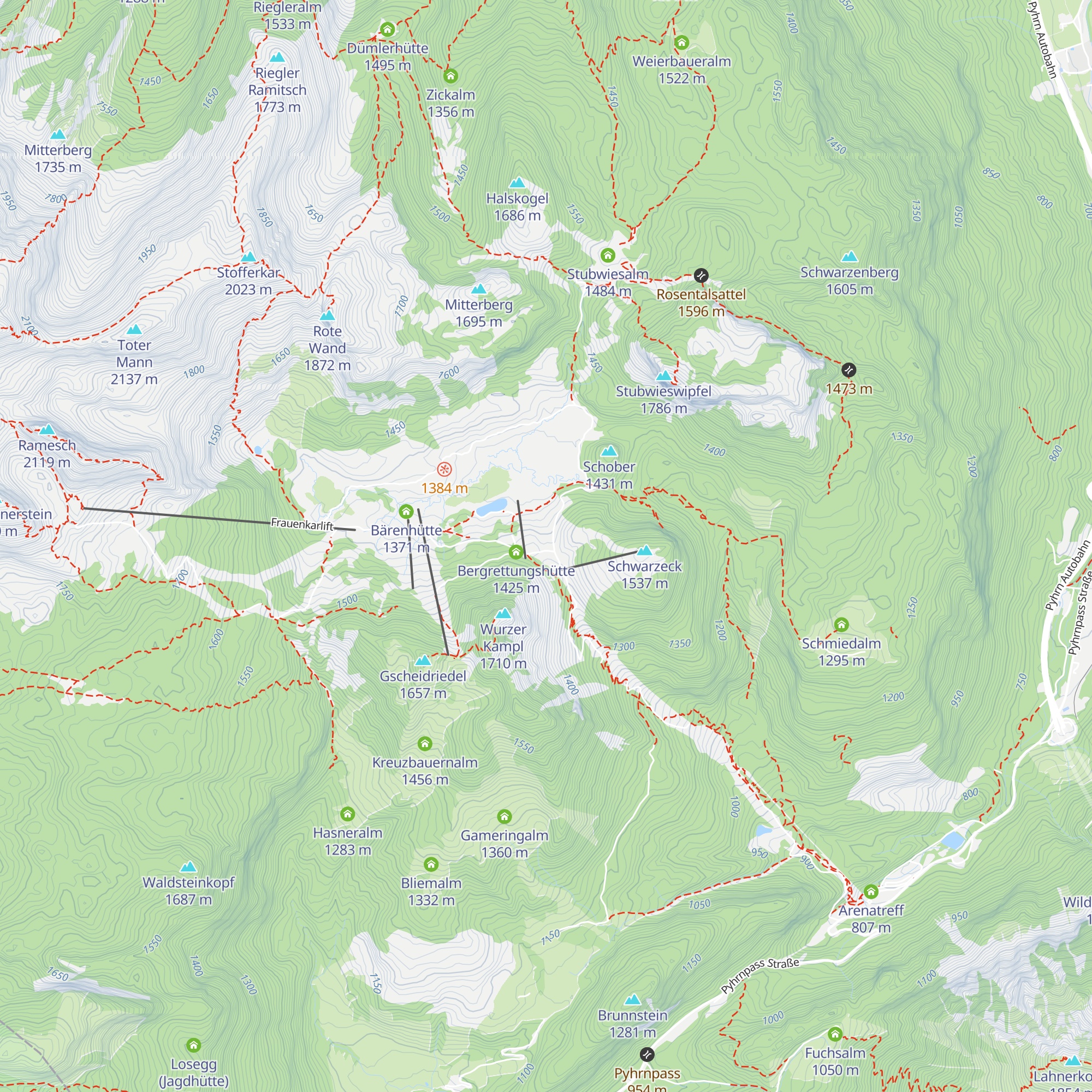 Wiederlechnerhütte map