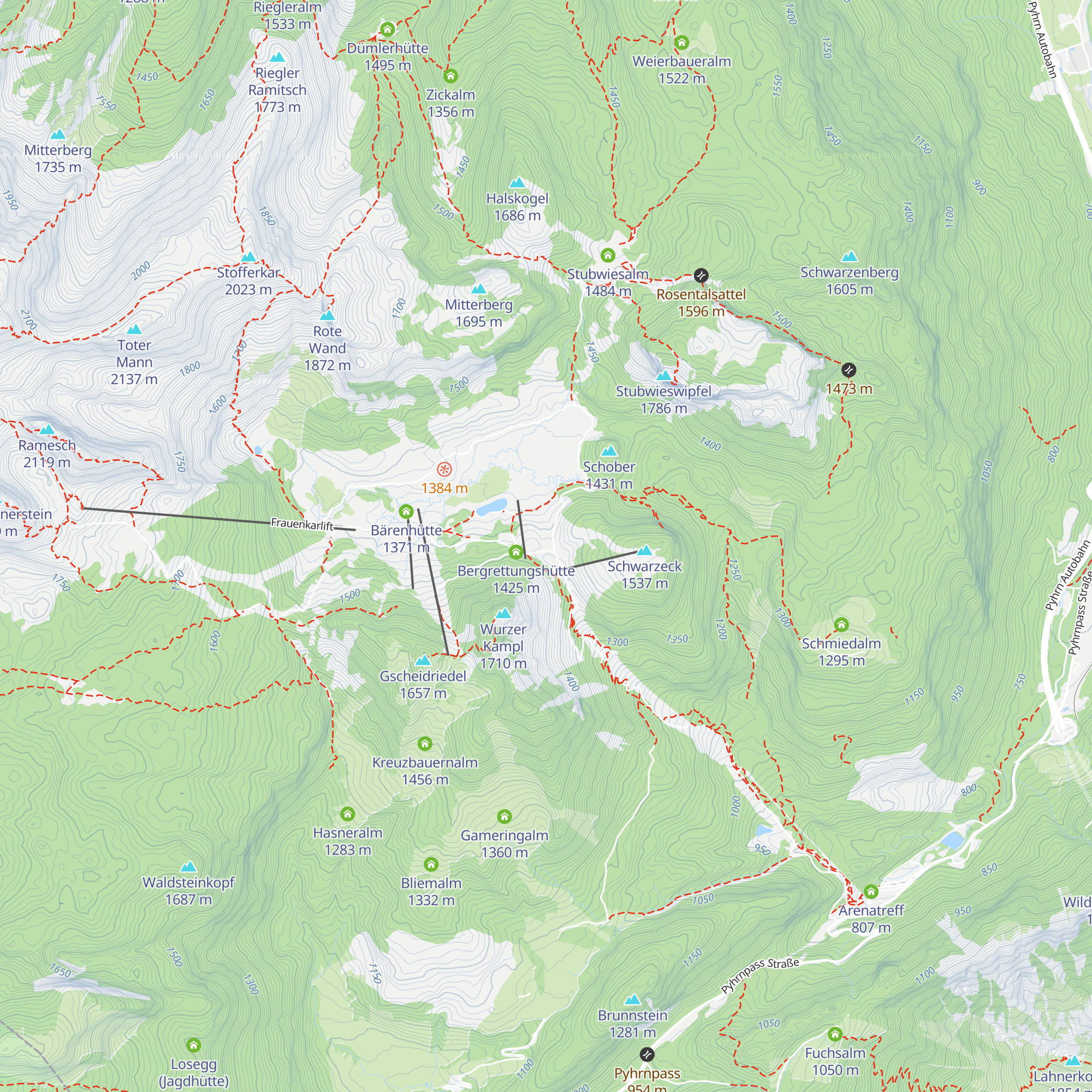 Wiederlechnerhütte map